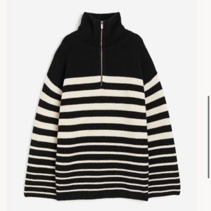 H& M Rib-knit Half-zip Sweater